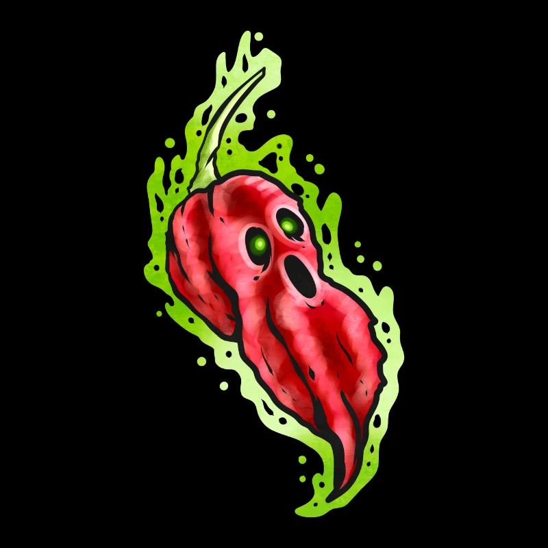 Effrayant Hot Ghost Pepper avec visage Halloween