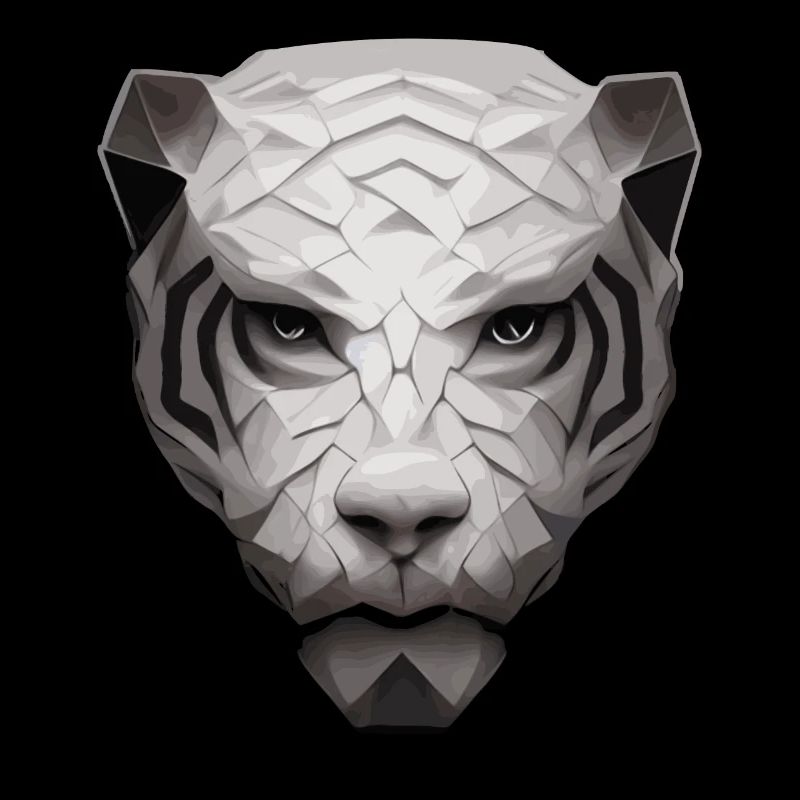 Weißer Tiger -Polygon -Polygon -Tiger Gesicht