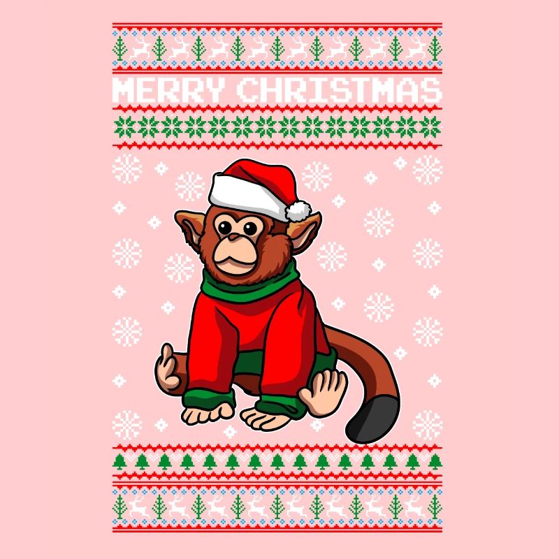 Singe avec pull Moche Noël