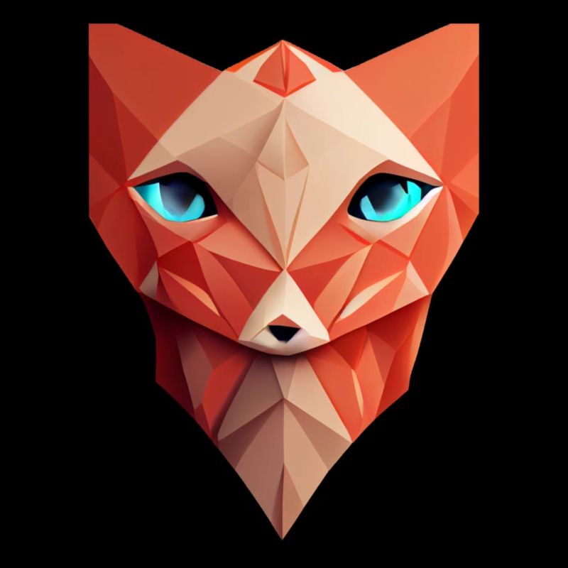 Polygonfuchs Gesicht mit niedrigem Polyfuchskopf