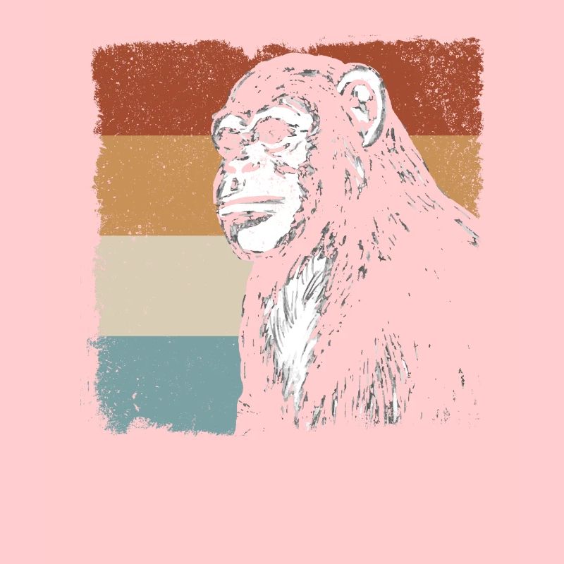 Singe Chimpanzé Orange Monkey - Retro Monkey