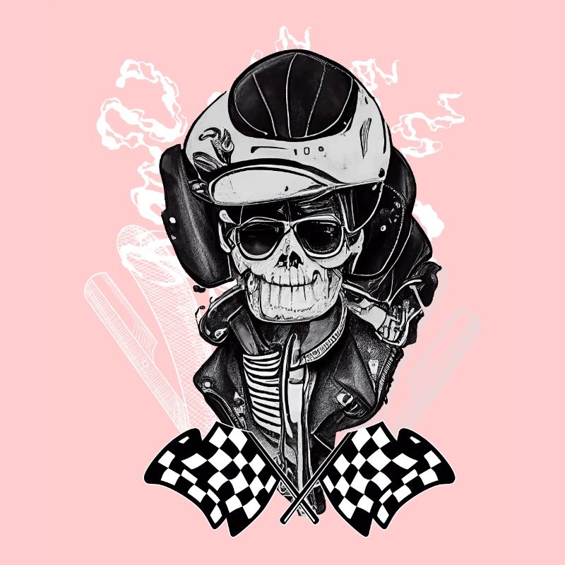 Dark Biker Skull Rockabilly Greaser 50s Ästhetik