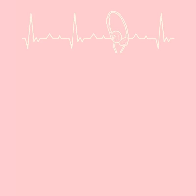 Kopfhörer Retro. Herz. Liebe. Ekg. Impuls.