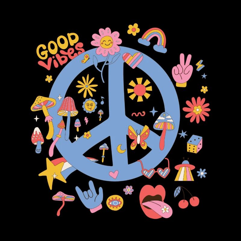 Retro-Boho-Peace-Zeichen