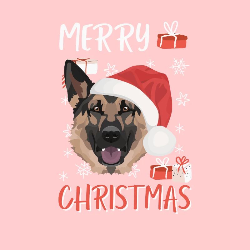 German Shepherd Merry Christmas