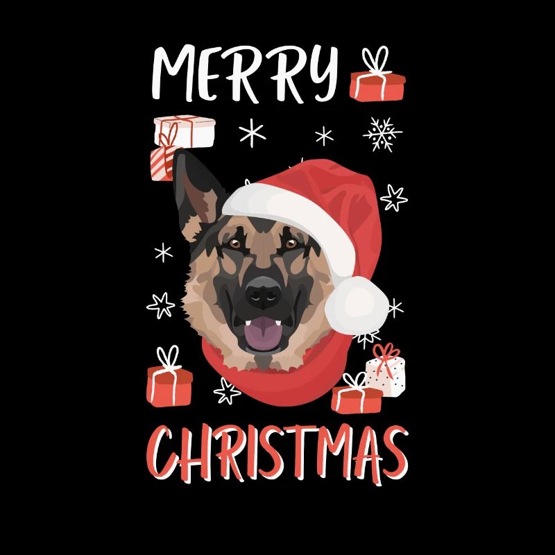 German Shepherd Merry Christmas