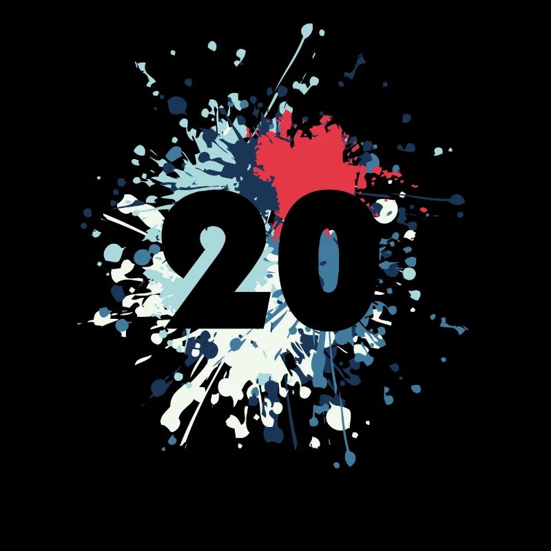Nombre 20e couleur Splash