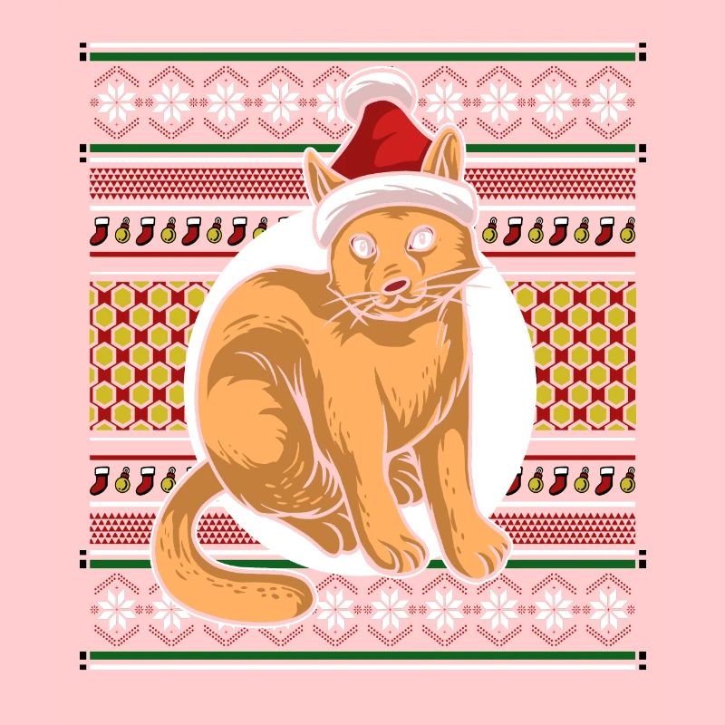 Moche pull de Noël Tshirt chat de Noël