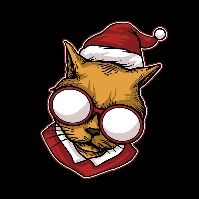 Moche pull de Noël Tshirt chat de Noël