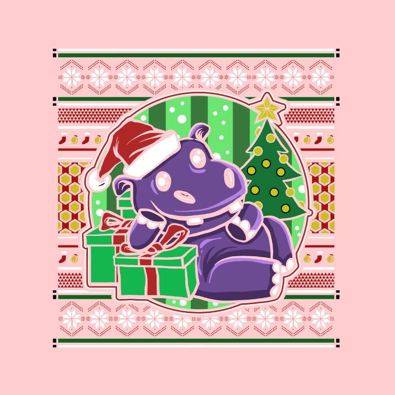 Moche pull de Noël Tshirt Noël Hippopotame