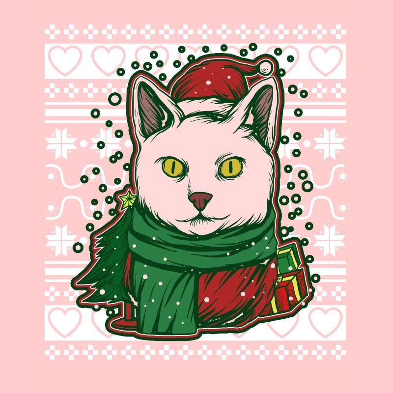 Pull de Noël moche Chat de Noël