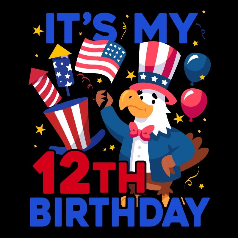 It's my 12th birthday Firecracker Kid 4th Of