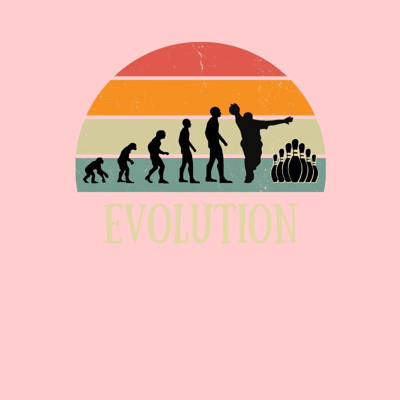 Evolution Bowling Mann Humor Vintage Geschenk