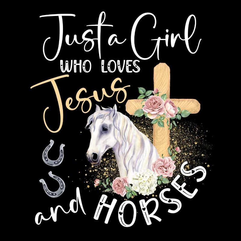 Nur ein Mädchen, das Jesus und Pferde liebt
