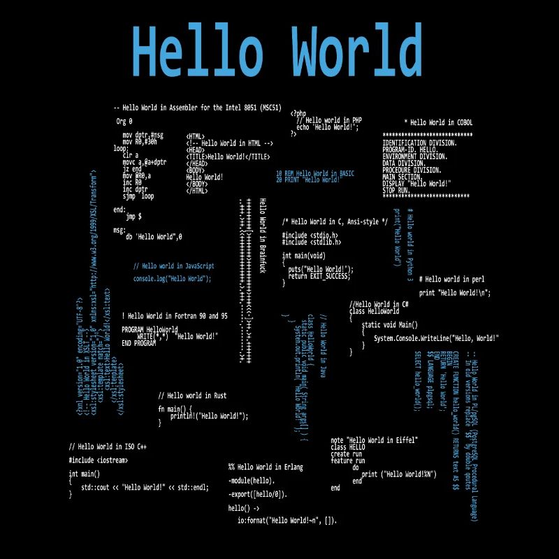 Hello World Programmiersprachen Programmierer Nerd