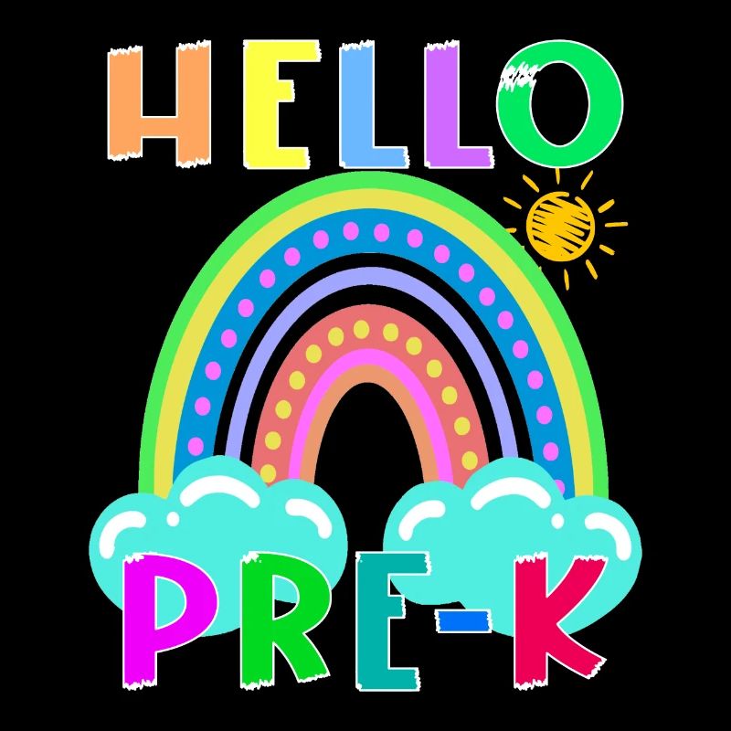Hallo PRE-K Boho Rainbow Team Vibes Back To School