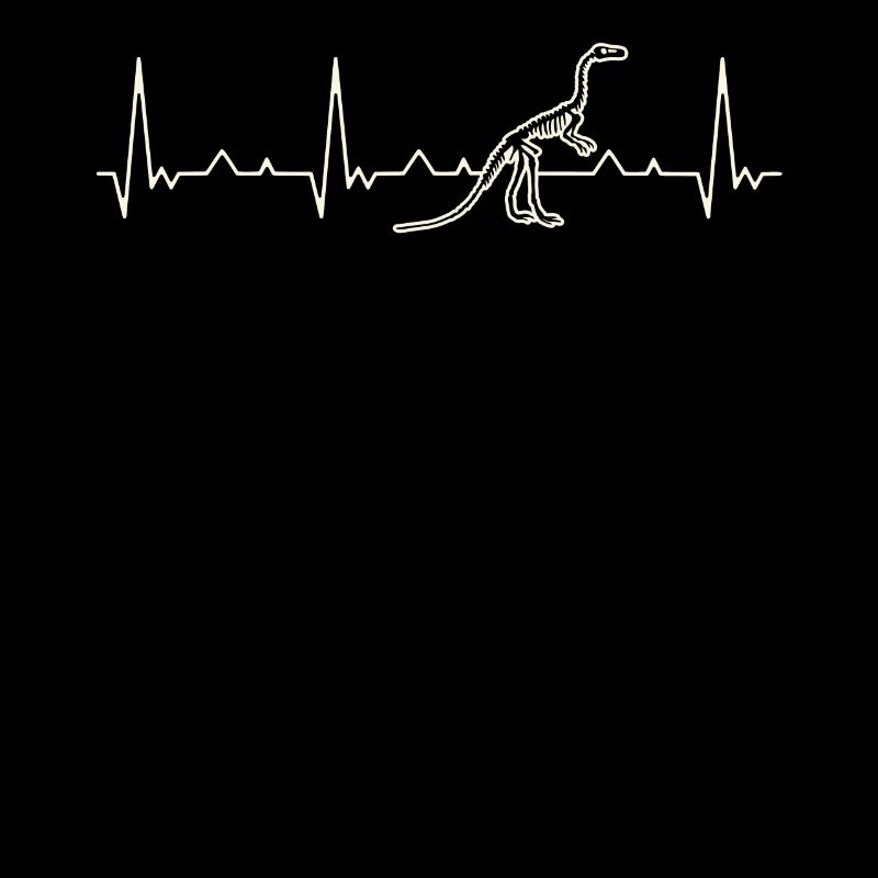 Esqueleto de dinosaurio. Corazón. Amor. Ekg.