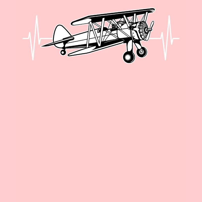 Biplane Airplane ECG Line Pilot Gift