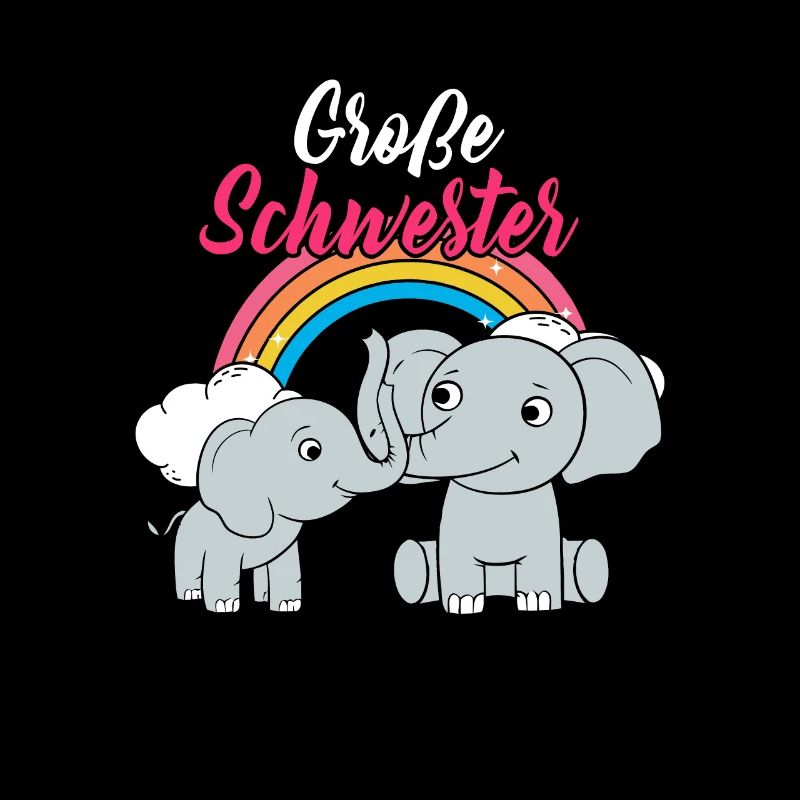 Große Schwester Eletanten Geschwister Regenbogen