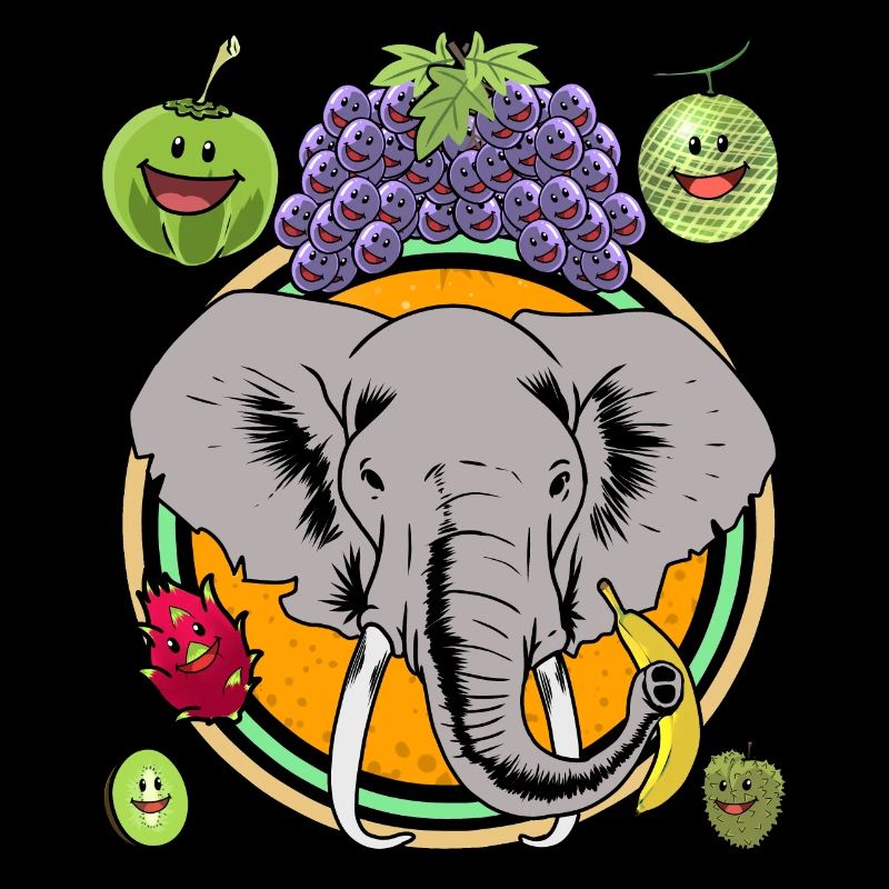 Elefant Sommer Obst Früchte Vitamine gesund Kind