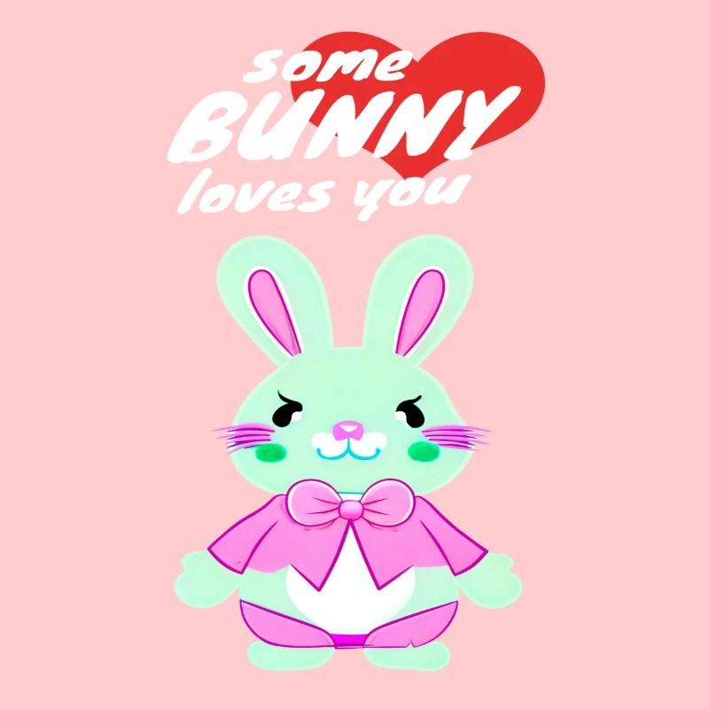 doux lapin de Pâques avec message d’amour