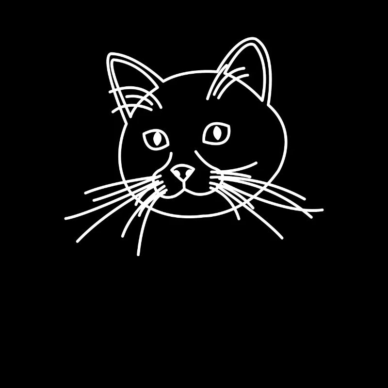 Visage de chat de chat dessiné