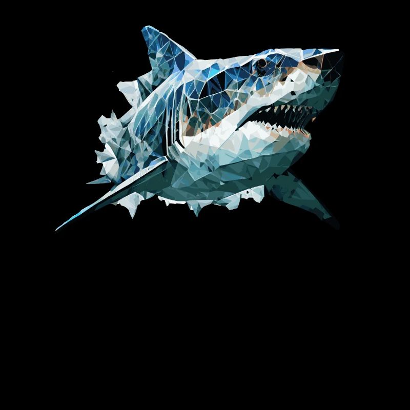 Geometric Shark Head Abstract Polygonal