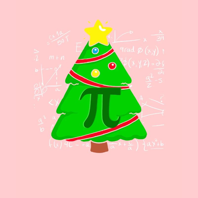 Pi Math Arbre de Noël Mathématicien Mathématiques