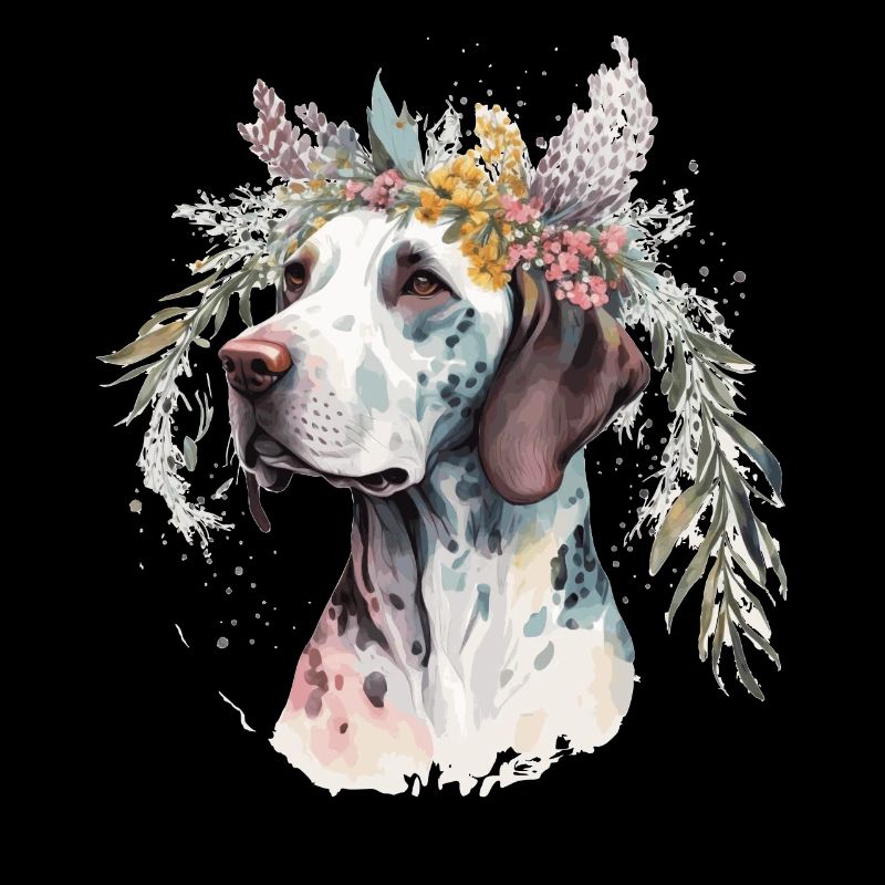 Mignon English Pointer Fleur Couronne Race de chien Fl