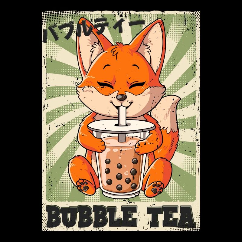 Boba Tea Fox Bubble Tea