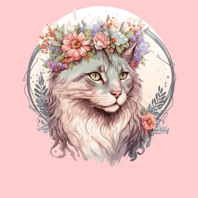 Mignon Ragamuffin Cat Fleur Crown Cats Chaton de compagnie