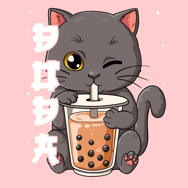 Boba Tea Cat Bubble Tea