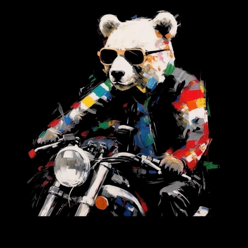 Bär Motorrad Eisbär Cool Tier Bunt Sonnebrille