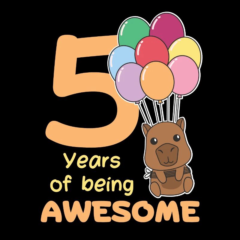 Capybara for 5th birthday children five years old