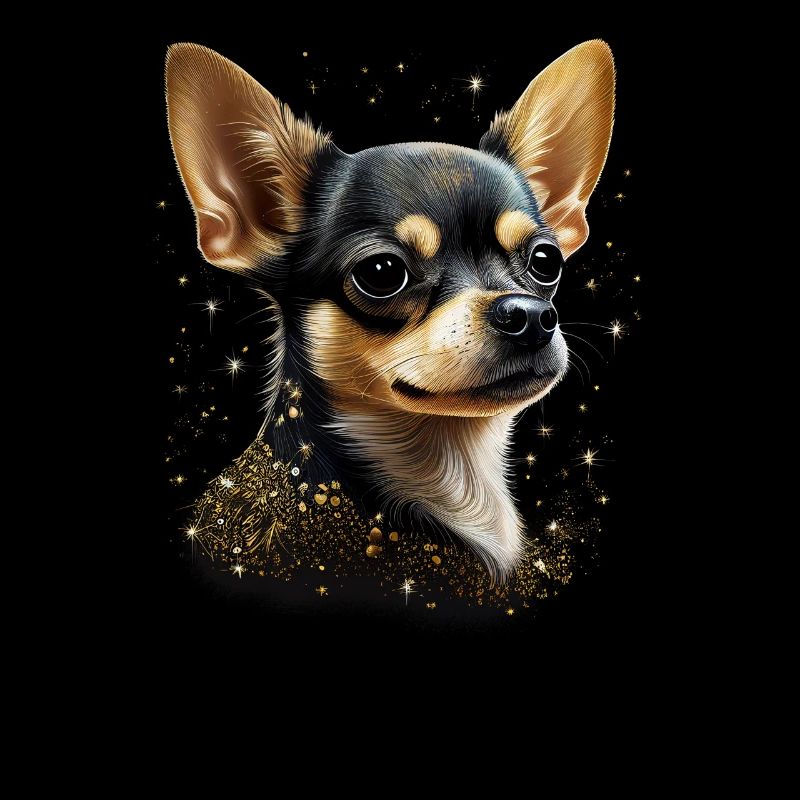 Chihuahua - Chien Mignon Jaune Or Couleur Amour