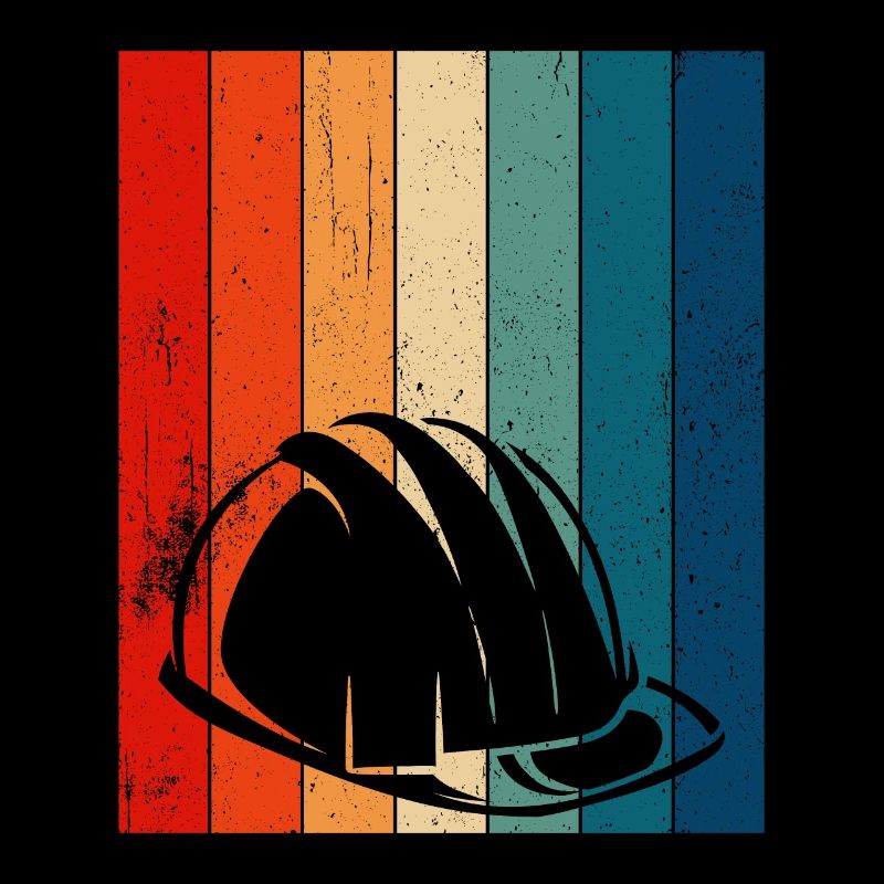 Retro Hard Hat Construction Worker