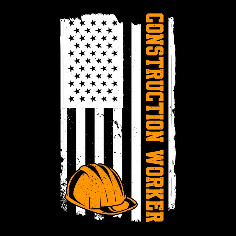 Flag USA Construction Worker