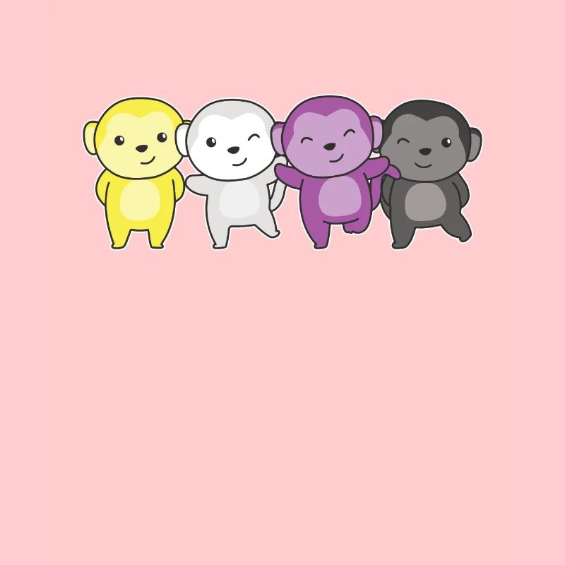 Nonbinary Monkey Flag Pride LGBTQ Cute Monkey