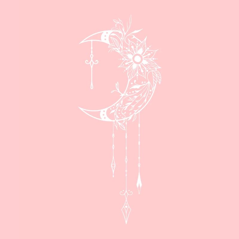 Wicca & Pagan: Mystical design with crescent moon