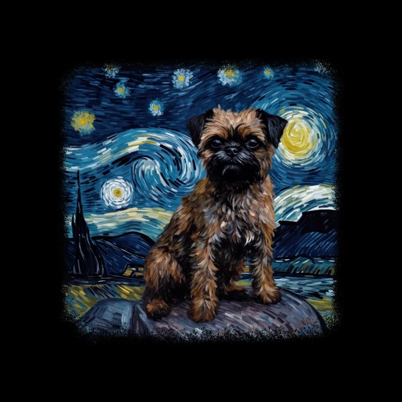 Brussels Griffon Van gogh starry night