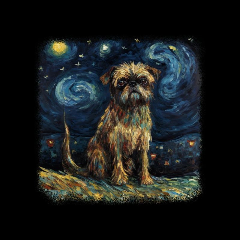 Brussels Griffon Van gogh starry night
