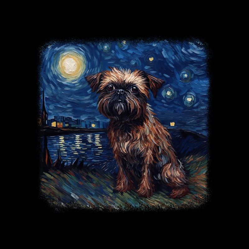 Brussels Griffon Van gogh starry night