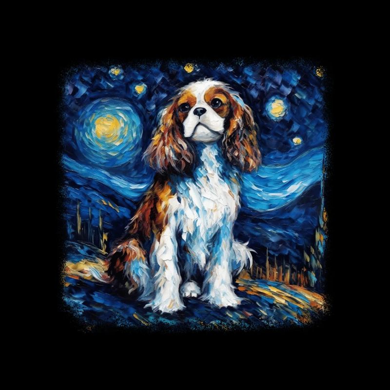 Chavalier King Charles Spaniel Van gogh starry