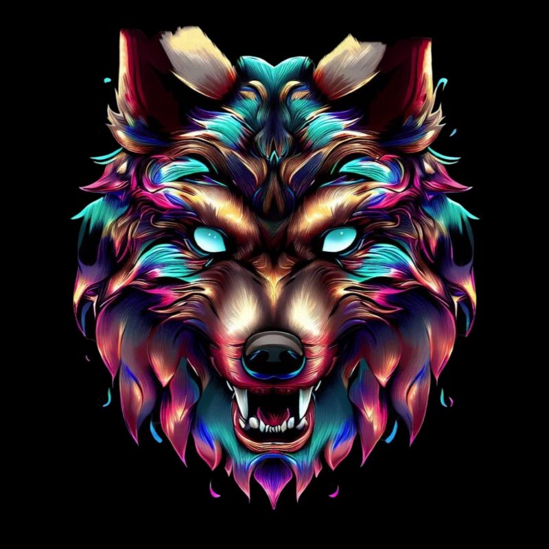 Wolf's Head Synthwave Wolf