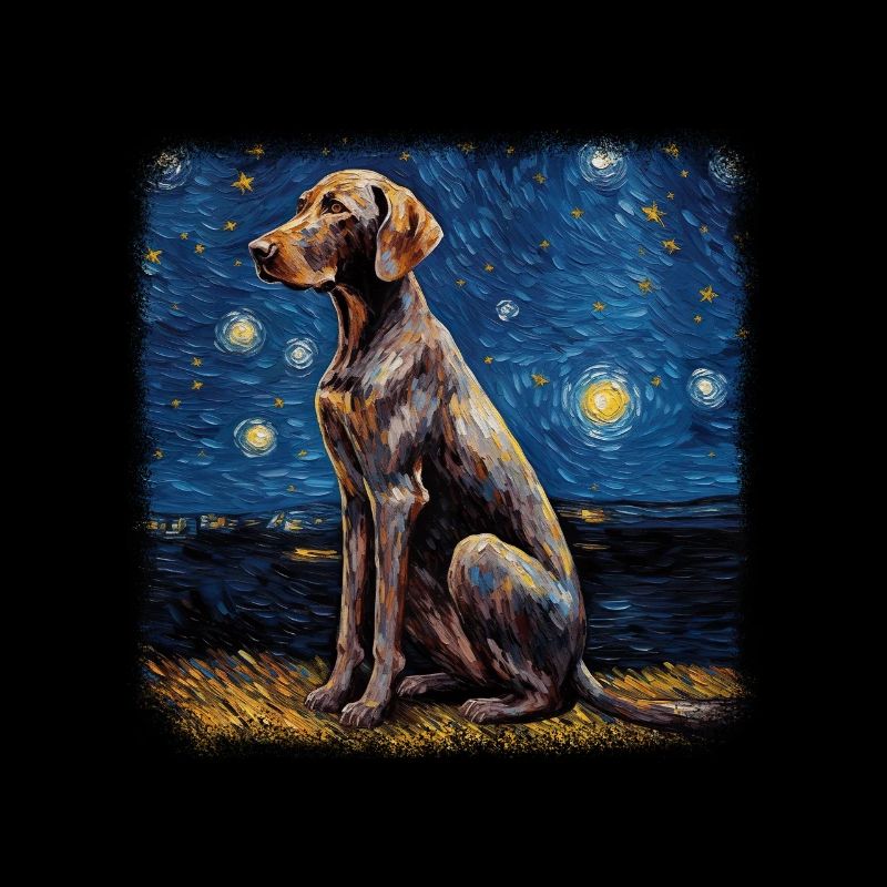 German Shorthaired Pointer Van gogh starry night