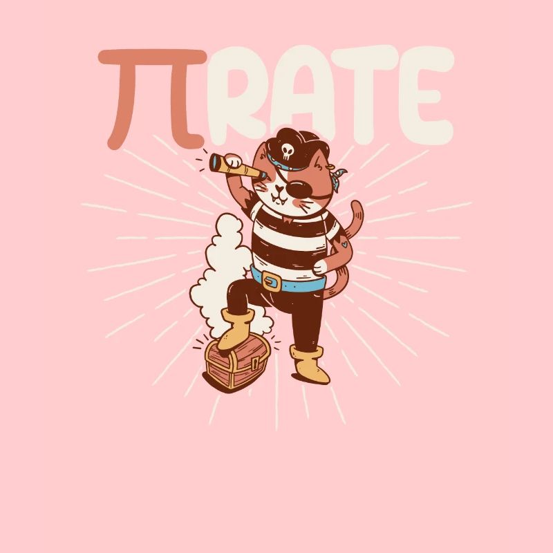 Drôle Pi Day Math Science Chat Pirate