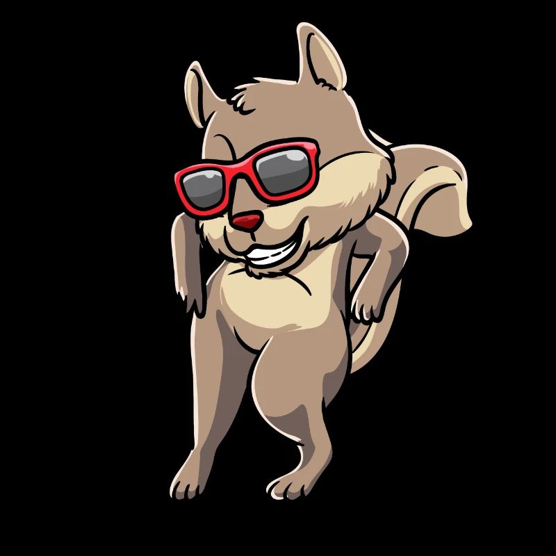 Prancing squirrel with sunglasses rodent