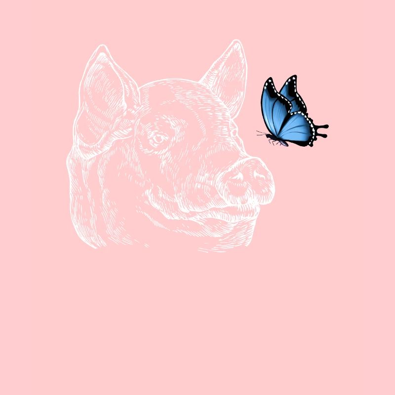 Cochon avec papillon