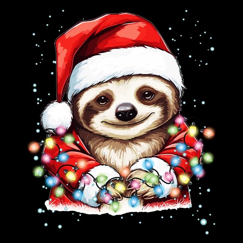 Weihnachtsdeko Faultier mit Weihnachtsbeleuchtung