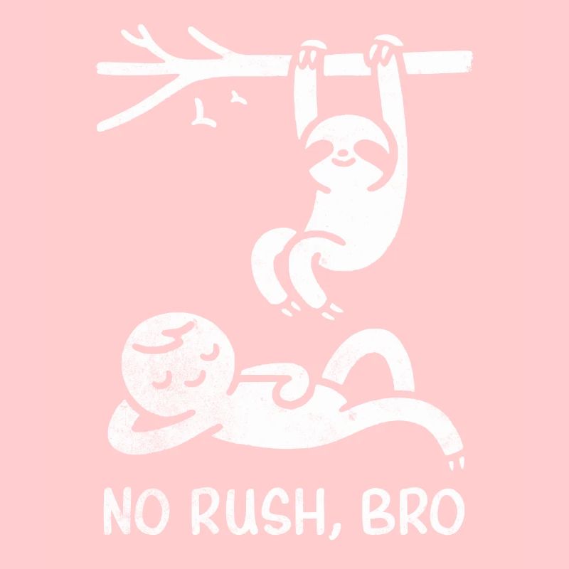 No Rush Sloth and Human Doodle Tee